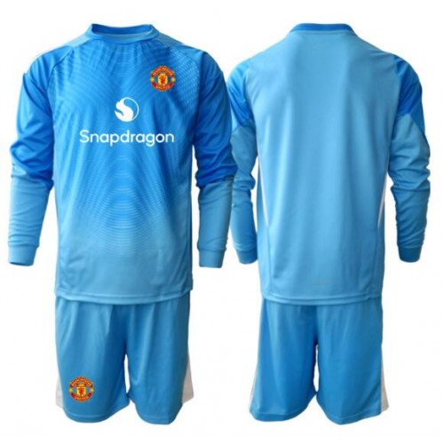 Stroje piłkarskie Manchester United Bramkarskie Koszulka Podstawowej dla dzieci 2025-26 Długi Rękaw (+ szorty)